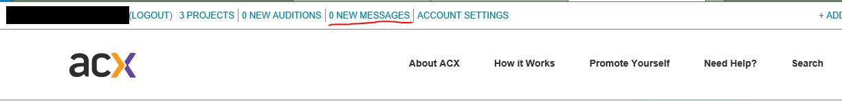 ACX top bar for messages